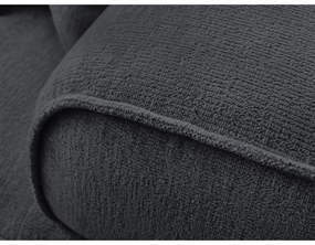 Canapea gri închis cu tapițerie din chenille 237 cm Whesley – Bobochic Paris