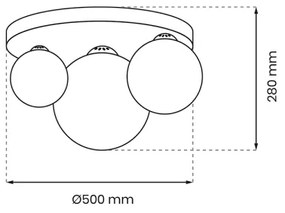 Plafonieră REFLEX 2xE14/40W/230V + 1xE27/60W/230V