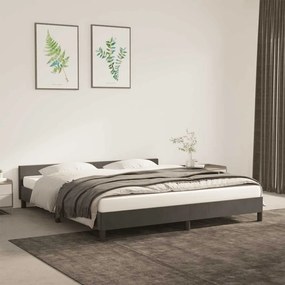 vidaXL Cadru de pat fără saltea, gri închis, 160x200 cm, catifea
