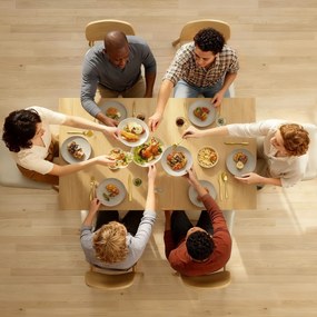 HOMCOM Masă de Sufragerie Extensibilă pentru 4-6 Persoane Design Rabatabil, 70-140cm Masă Extensibilă Rectangulară Salvaspațiu cu Picioare Antiderapante, pentru Sala de Mese Living, Culoare Efect de Lemn | Aosom Romania
