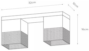 Plafonieră Lucide 21123/02/02 RENATE 2xE27/40W/230V auriu/negru