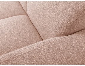 Colțar roz cu tapițerie din stofă bouclé (colț dreapta) Molino – Micadoni Home