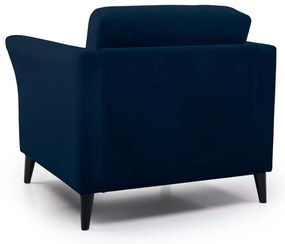 Fotoliu albastru închis cu tapițerie din catifea Eden – Scandic