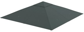 Outsunny Acoperis de Schimb 3x3m, Prelata de Schimb pentru Foisor de Gradina din Poliester cu 8 Orificii de Ventilatie, Gri | AOSOM RO