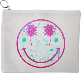 Portfard Cosmetice tip Plic, model Beach Smile, 23x18 cm, Alb, BEKZ®