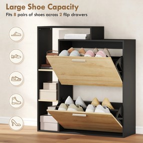 HOMCOM dulap slim pantofi, dulap economisire spațiu, pantofar slim, dulap rabatabil pantofi, pantofar economisire spațiu | Aosom Romania