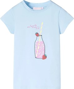 vidaXL Tricou pentru copii, albastru pal, 116