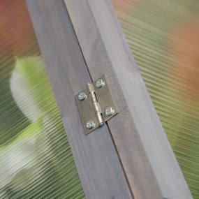 Outsunny Mini seră, Seră compactă din lemn, Plăci de policarbonat, Deschidere pentru ventilare, 90L x 52B x 49,5H cm, Gri | Aosom Romania