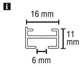 Șină de perdea din metal 200 cm Lucy - Gardinia