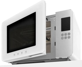 Cuptor cu microunde cu gratar 4in1 SMEG Collezione MOC01WHMEU, 1900 W, 29 l, 18 programe, Inchidere lina, Semnal sonor, Ecran LCD, Alb mat