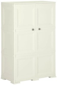 vidaXL Dulap din plastic, 79x43x125 cm, vanilla ice, design de lemn