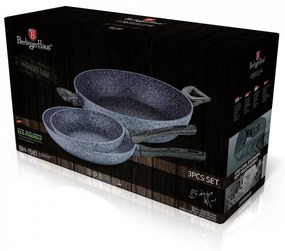 Set tigai marmorate (3 piese) din aluminiu forjat Forest Dark Gray Line Berlinger Haus BH 1581