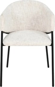 Set de 2 scaune aspect retro, Metal Negru, Chenille Bej, NOBLESSE A-47578 VC