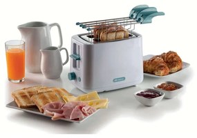 Prajitor de paine Ariete BREAKFAST 0157/04, 760W, 2 felii, Buton stop, 7 trepte, Tava pentru firimituri detasabila, Alb