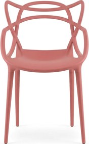 Set 4 bucati scaune din plastic KATO, coral.