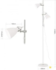 Lampadar cu 2 spoturi directionabile SCHOOL alb