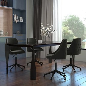 3085262 vidaXL Scaune de bucătărie, 4 buc., gri închis, catifea