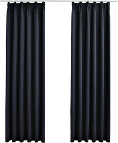 vidaXL Draperii opace cu cârlige, 2 buc., antracit, 140 x 225 cm