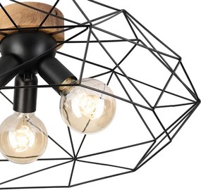 Brilagi - Plafonieră WOODY BASKET 3xE27/60W/230V, diam. 60 cm, stejar