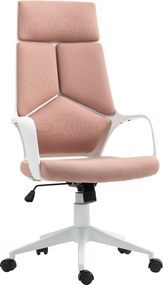 HOMCOM Scaun de Birou sau Gaming din Țesătură cu Spătar Înalt, Roz | Aosom Romania