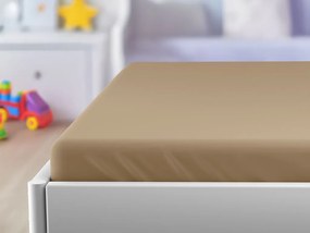Cearsaf Jersey pentru patut cu elastic 70x140 cm bej