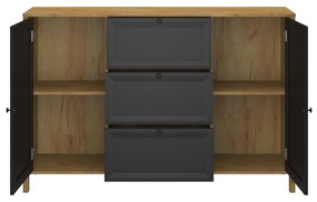 Comodă Bruselas 2 (stejar craft auriu + negru) . 1116782