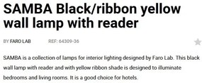 Aplica moderna design elegant SAMBA reader LED negru/galben