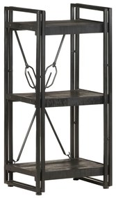 vidaXL Bibliotecă cu 3 rafturi, negru, 40x30x80 cm, lemn masiv mango