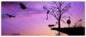 Tablou - Siluetele animalelor (120x50 cm)