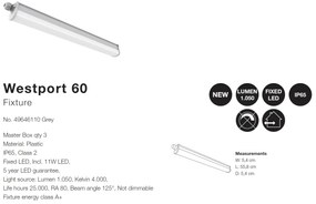 Plafoniera LED design liniar IP65 Westport 60 / 11W 49646110 NL