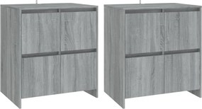 vidaXL Servante, 2 buc, stejar sonoma gri, 70x41x75 cm, lemn prelucrat