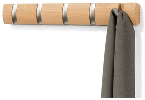 Cuier de perete în culoare naturală din lemn masiv de frasin Flip – Umbra