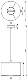 Lustră pe cablu RATTAN 1xE27/60W/230V d. 25 cm ratan