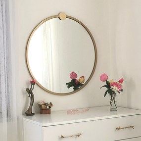 Oglindă Gold Metal Çerceve Yuvarlak Ayna A708
