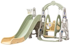 Tobogan 3 in 1 Pentru Copii NOVOKIDS™ Wonder Space Slide, Cu Leagan, Pentru Interior si Exterior, 187 centimetri panta alunecare, Maxim 25 Kg, Cos de