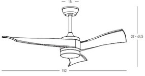 Ventilator de tavan pentru exterior cu telecomanda IP44 Skadi alb