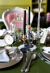 Set două sfeşnice, negru/auriu, ARLOB