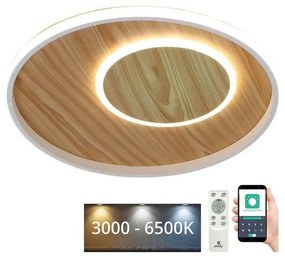 Plafonieră LED dimabilă LED/65W/230V 3000-6500K maro + telecomandă