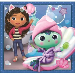 Gabby&#039;s Dollhouse Spa-Day 3x48 bucăți puzzle Clementoni