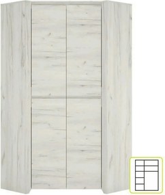 Dulap ANGEL tip 21, alb craft, PAL melaminat, cu 2 usi, 96x96x191 cm