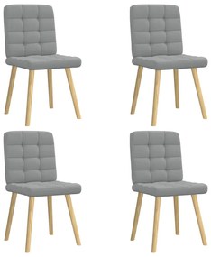 vidaXL Scaune de bucătărie pivotante, 4 buc., gri deschis, textil