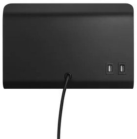 Nordlux - Lampă de perete ROOMI cu poliță, USB, 1xGU10/8W/230V negru