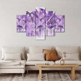 Tablou - Frunze violet în tencuială (150x105 cm)
