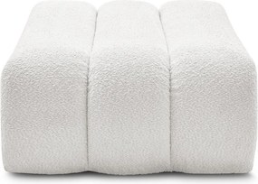 Taburet alb cu tapițerie din țesătură bouclé Azra – Bobochic Paris