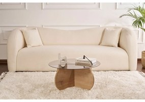 Măsuță de cafea Aeris Sapphire Oak cu sticlăfumurie