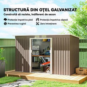 Outsunny Casuta pentru unelte de gradina, 277x130x173cm, verde | Aosom Romania