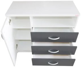 Comoda Milano Alb/Gri