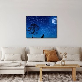Tablou - Lupul urlând la lună (70x50 cm)