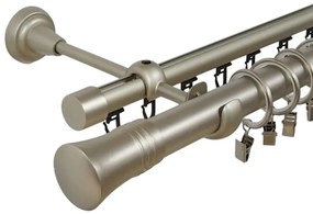 Galerie dubla capri , teava neteda si profil,grosime 25 si 19mm, crom mat (Alege marime: 240 cm)