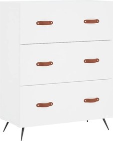 vidaXL Comodă cu sertare, alb, 69,5x34x90 cm, lemn compozit